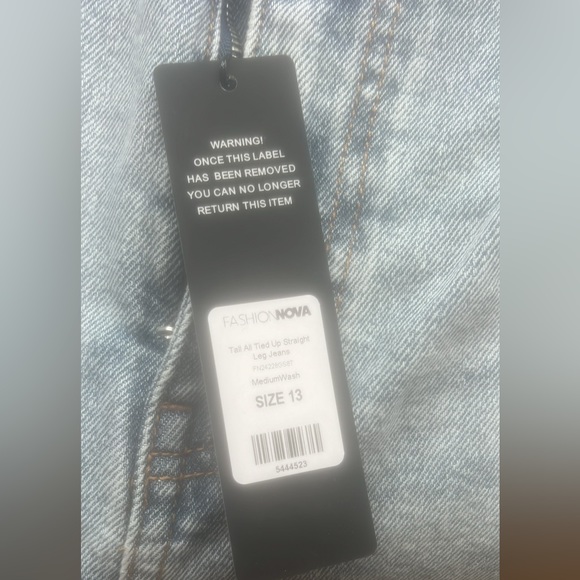 Tall length tied up jeans medium wash never worn jeans - Picture 3 of 7